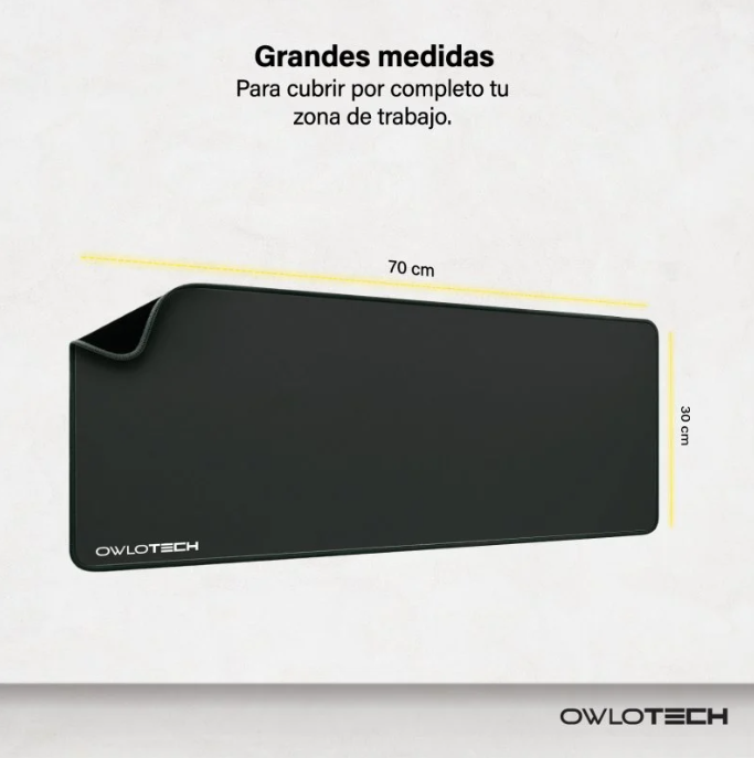 Owlotech Mousepad Alfombrilla Basic Extended Negra - Imagen 2